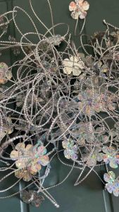 เลือกซึ่งห้าแฉกสอดดิ้น 100 ชิ้น หมอน 50 บาท สีเขียว - สีเงิน - สีทอง