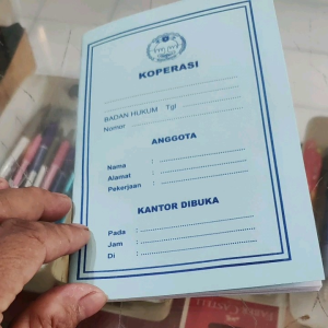Buku Koperasi 24 Halaman: Kertas HVS Putih & Ukuran 105x165cm