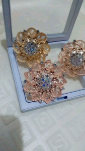 3 pics Cincin Jilbab Premium/3pics Ring Jilbab Model Random/Bros Kerudung Permata Mutiara cantik Elegan Clips Silver Mewah
