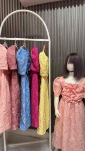 [ACTUAL PHOTO] 011 | CYC Olivia Embossed Jacquard Modern Filipiniana in Trendy 3D Flower Maxi Dress