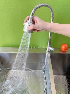 Vòi Rửa Chén Lạnh Bẻ Inox RINA xoay 360 độ Rina RN6032R Vòi rửa chén bẻ lạnh vòi chén lạnh xoay 360 độ