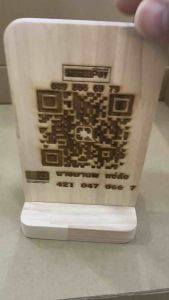 ป้ายไม้ ป้ายสแกน QR code ป้ายคิวอาร์โค้ดรับเงิน ป้ายคิวอาร์โค้ด มินิมอล ขนาด 9cm*15cm*1cm