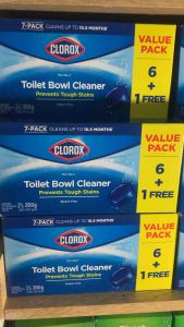 Clorox toilet bowl cleaner ก้อนทำความสะอาดสุขภัณฑ์ แถบเหลือง กล่องฟ้าแพค 6 ก้อน