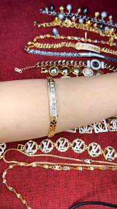 Gelang Xuping Rantai Mata Baris Warna Gold