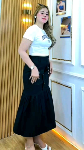 Rok Duyung Kargo Wanita Formal Variasi Kancing Depan