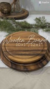 WOODEN PLATE/ BOARD (10 inches) ROUND | CHEESE BOARD STEAK BOARD CHARCUTERIE BOARD | ACACIA WOOD