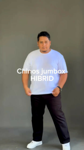 Super Jumbo Celana Chino Panjang Pria Size 40-50 Stretch Melar Tebal Skinny Slimfit Hitam Mocca Cream