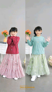 KAILA SET ROK KIDS BY NIA RUMAISHA || SETELAN ANAK MAT. ATASAN KATUN COMBAD || BAWAHAN ROK PINGGANG FULL KARET