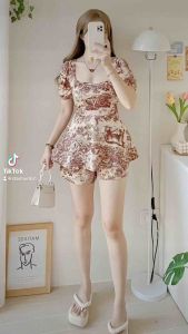 Athena Printed Puffsleeve Coordinates | Crepe | Freesize Fits Small-Medium Frame