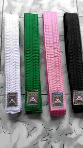 Sabuk Polos Hitam Jambon Hijau Putih Siswa PSHT - Sabuk Silat PSHT Sabuk Latihan Pencak Silat