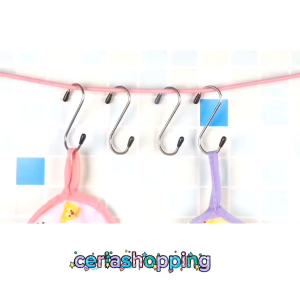 Hook Gantungan MODEL S Kait Barang Besi Stainless isi 4