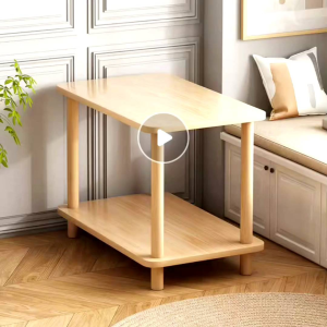 Wooden side coffee table modern simple shelf storage for bedroom living room sofa bedside table