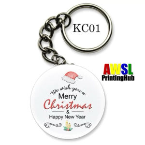 Christmas Gift Key Chain Key Ring Round Button badge Christmas Design 58mm