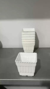 5 PCS White Square Planters with Scallop Edges for Gardening and Home Decor L3.3xW3.3xH3 inches