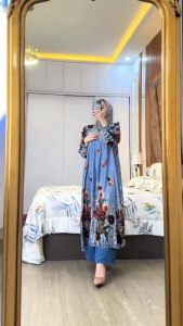 NEW SET TUNIK LONG KENA PREMIUM SETELAN WANITA BUSUI SET MIDI KULOT KEKINIAN OOTD HIJABERS TERLARIS