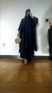 Stelan Ayane Atasan Plus Rok armani silk all size fit to xl bonus pasmina dan broz