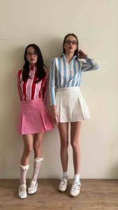 Summer Swing: Mickey Tops Pink (เสื้อออกกำลังกาย ผ้ากัน UPF 50++)