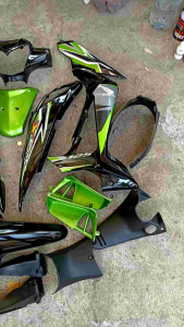 Cover Body Fullset Halus Kasar Honda Supra X 125 R New Batman 2008 s/d 2013 Warna Hitam Hijau