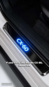 Mazda CX-60 CX60 Illuminated Door Sill Plate 4 Pc/Set Black Titanium Stainless Steel Scuff Plate Protector with Light