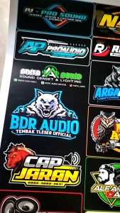 STIKER SOUND ISI 54 PCS BAHAN VYNIL(ANTI AIR) 1 LEMBAR UKURAN 32CM X 47CM