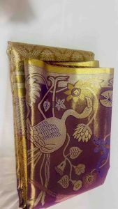Premium Kanchipattu Saree Pastel Colours Gold and Purple Ethnic Festivals Puja Weddings