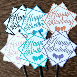 topper happy birthday warna random (9cm isi 6pcs)