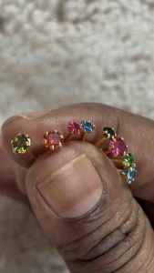 Dasmitha Single stone 4mm colour mukuthi cod 16carat nose stud