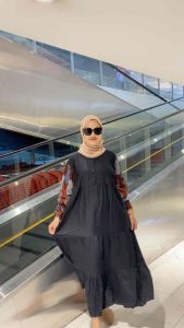 GAMIS KEKINIAN KOMBINASI BALENA RAYON TWILL BUSUI WANITA POLOS