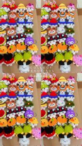 Móc khóa nấm bằng len móc khóa mini móc khóa handmade