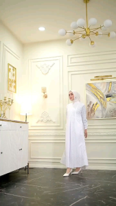 Gamis bordir wanita umroh & haji katun paris premium