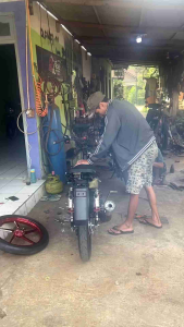 knalpot Yamaha Alfa standar racing full pres suara prepet pedas