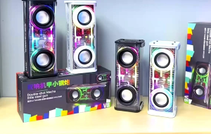 2023 BT5.3TRANSPARENT MECHA WIRELESS BLUETOOTH SPEAKER WIRELESS BLUETOOTH SPEAKER SUPER BASS SOUNDBOX CYBERPUNK STEREO SUBWOOFER TWS MUSIC PLAYER