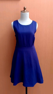 mini midi dress wanita ungu XXI FOREVER21 cewek M belakang v kutung MEWAH