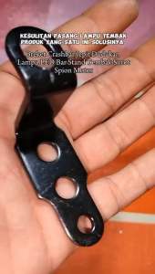 BREKET DUDUKAN LAMPU TEMBAK CRASHBAR PASANG DI DUDUKAN SPION MOTOR