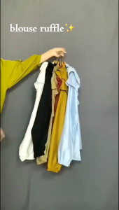 Rafella Blouse/Blouse Wanita Korean Style/Baju Atasan Wanita Terbaru/Kemeja Wanita Ruffle/Blouse Wanita Lengan Panjang