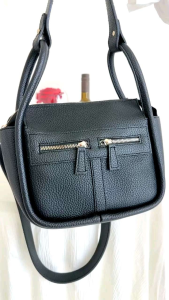 Tas sling zippy vellvet leather pu free 2 strap kulit jeruk(include box)