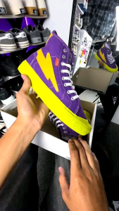 Sepatu Xternal - Mitterns Storm High Purple List Yellow Matcha Kasual Kanvas