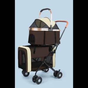 รถเข็นสัตว์เลี้ยงพับได้ 3in1 ตะกร้าใส่สัตว์/กระเป๋าใส่สัตว์เลี้ยง/รถเข็นสัตว์เลี้ยง พกพาสะดวก สำหรับแมวและสุนัข