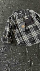 Kemeja Flannel Anak Kotak Hitam Best Seller Lengan Panjang Bisa COD