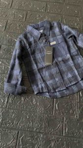 Kemeja Flannel Anak Lengan Panjang Warna Navy Bisa COD