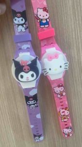 Kuromi Melody Kitty Cinnamonroll Spiderman Batman Mario minion flip digital watch with light kids watch Malaysia ready stock