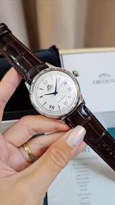 ĐỒNG HỒ NAM CHÍNH HÃNG Orient SAC00009W0 (FAC00009W0) Bambino Automatic White Dial Blue Hands Black Leather