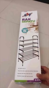RAK SEPATU AXLO 5 Susun 4 Tingkat Serbaguna Rak Sepatu & Sandal Bahan Besi Anti Karat Portable Kuat & Kokoh AXLO A 915