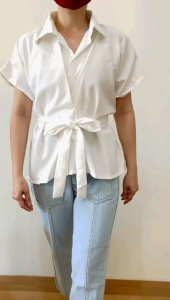 Blouse Kerah Kemeja Leher V Korea untuk Pria & Wanita