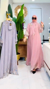 DRESS GAMIS MODE ARISHA SET HIJAB SEGI EMPAT TERBARU BY ARSYAKAYLA 100%ASLI REAL