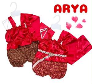 ชุดไทยเด็ก รหัสD77 สไบ ชุดไทยผ้ามัน ตกแต่งด้วยโบว์ตรงไหล่ สวยและน่ารัก เกิดเดือน 12 ปี หรือน้ำหนักไม่เกิน 10 กิโล