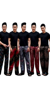 Celana Color Motif Batik Pria Wanita Dewasa (Paket 4 PCS)