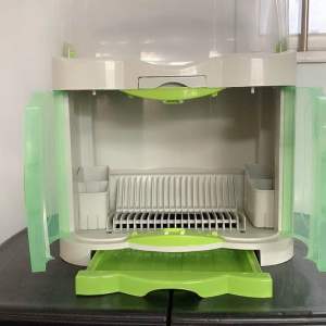 UniGlobal High Quality Floral Dish Cabinet Kitchen Cabinet Dish Drainer Dish Rack Plate Organizer Plate Rack With Cover