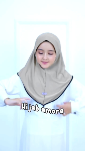 Kerudung Anak Sekolah Bergo Hamidah Anak Amora Hijab Instan Terbaru Polet Hitam By Kalishaofficial