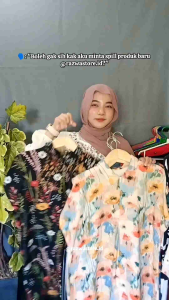Baju Daster Wanita Lengan Pendek Motif Floral - Bahan Rayon Premium Setelan Tidur